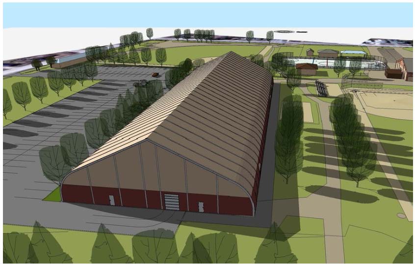 Rendering of the Carbon Negative Data Center campus in Busti, NY